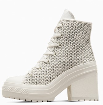 【Converse】De Luxe Heel Platform Knit Egret